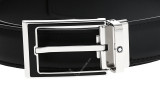 Montblanc Accessories MONTBLANC Rectangular Shiny Enamel Pin Buckle Black LTHR Belt 123891