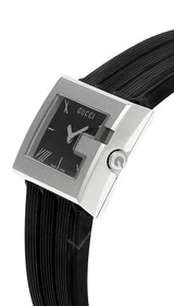 Gucci watches GUCCI G Stainless Steel Black Dial Rubber Strap Unisex Watch YA100504