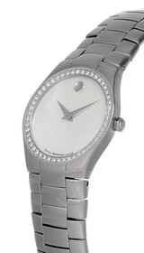 Movado watches MOVADO Stainless Steel MOP Dial Diamond Bezel Womens Watch 84A1.2847