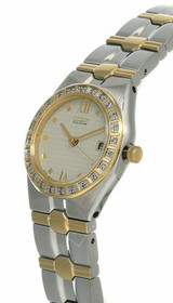 Citizen Watches CITIZEN Eco Drive Cream Dial 2-Tone Womens Watch EW0484-59A