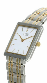 Citizen Watches CITIZEN Eco Drive White Dial 2-Tone SS Mens Watch AR1074-55A