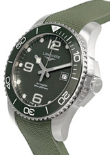 Longines watches LONGINES HydroConquest 41MM AUTO Green Rubber Strap Mens Watch L37814069