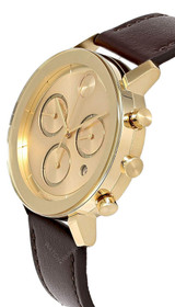 Movado watches MOVADO Bold Evolution 42MM Gold Dial Brown LTHR Mens Watch 3600757
