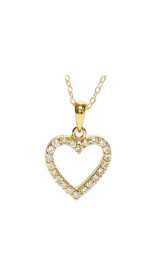 14K Gold Diamond Love Gold Necklace