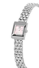 Gucci watches GUCCI G-Frame Quartz SS 14x18MM Pink Dial Women's Watch YA128539 
