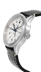 LUMINOX P–38 Lightning GMT Quartz 42MM Beige Dial Leather Men's