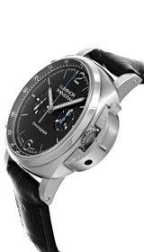 PANERAI Luminor Chronograph 44MM Black Dial Leather Men's Watch PAM01109