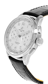 Breitling watches BREITLING Premier B09 Chronograph 40MM Silver Dial Leather Men's Watch AB0930371G1P1