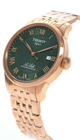 Tissot watches TISSOT Le Locle Automatic 39.3MM Green Dial Rose Gold Men's Watch T006.407.33.093.00 