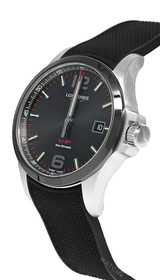 Longines watches LONGINES Conquest V.H.P. Quartz 43MM Black Dial Rubber Men's Watch L3.729.4.56.9