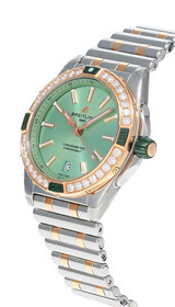 BREITLING Super Chronomat Automatic 38MM Green Dial Diamond Bezel Men's Watch U17356531L1U1