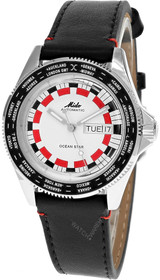 MIDO Ocean Star Worldtimer Automatic 40.5MM Silver Dial Leather Men's Watch M026.830.16.030.00