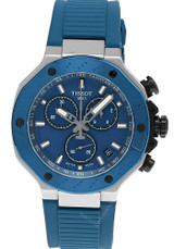 TISSOT T-Race Quartz 45MM Blue Dial Rubber Men's Watch T141.417.27.041.00