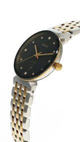 Rado watches RADO Florence Quartz 30MM Black Diamond Dial Two-Toned Women's Watch R48913743