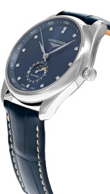 Longines watches LONGINES Master Collection Moonphase Automatic 40MM Blue Diamond Dial Leather Men's Watch L2.909.4.97.0 