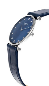 Longines watches LONGINES La Grande Classique Quartz 29MM Blue MOP 12 Diamond Dial Leather Women's Watch L4.512.4.81.2