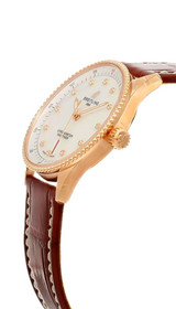 Breitling watches BREITLING Navitimer Quartz 32MM 18K Rose Gold Diamond MOP Dial Leather Women's Watch R77320E61A1P1 
