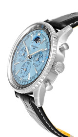 BREITLING Navitimer B19 Chronograph Perpetual Calendar 43MM Blue Dial Leather Men's Watch PB1920251C1P1