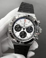 Breitling watches BREITLING Chronomat B01 Chronograph Automatic 42MM White Dial Rubber Men's Watch AB0158101A1S1