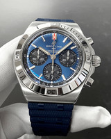 Breitling watches BREITLING Chronomat B01 Chronograph Automatic 42MM Blue Dial Rubber Men's Watch AB0158101C1S1 