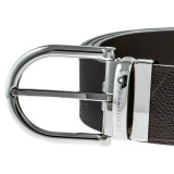 Montblanc Accessories MONTBLANC Shiny Horseshoe Pin Buckle Brown Leather Mens Belt 116719