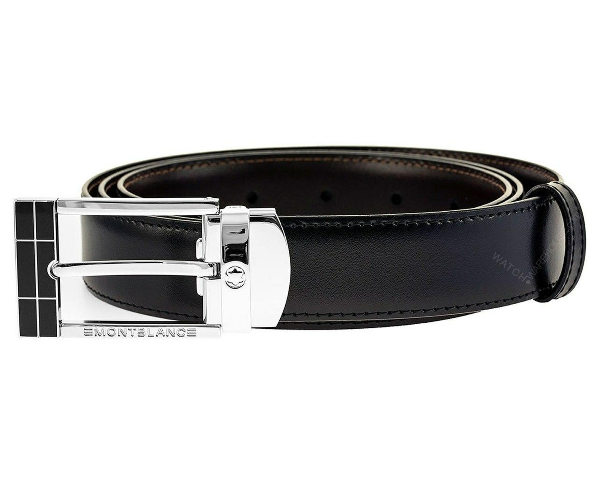 MONTBLANC Contemporary Reversible Black/Brown Leather Belt 101899 ...