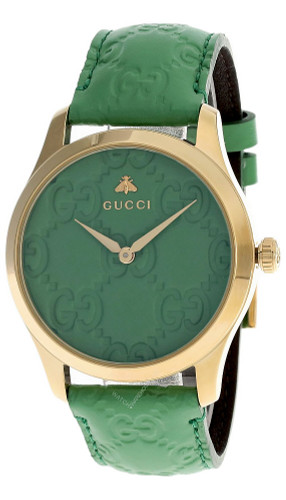 GUCCI G-Timeless 38MM Green Dial Ostrich LTHR Women's Watch YA1264099 GUCCI G-Timeless 38MM Green Dial Ostrich LTHR Women's Watch YA1264099