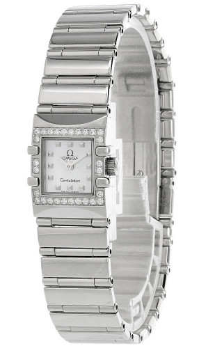 OMEGA Constellation QUADRA MINI 20MM Diamond Bezel Women's Watch 1537.71.00/15377100