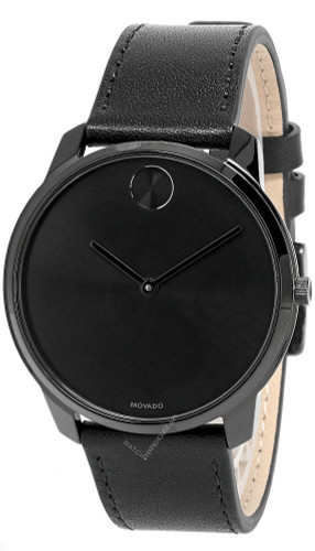 Movado watches MOVADO Bold Thin 42MM SS Black Museum Dial Leather Mens Watch 3600587 Movado watches MOVADO Bold Thin 42MM SS Black Museum Dial Leather Mens Watch 3600587