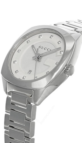 GUCCI GG2570 White Dial 29MM Diamond SS 