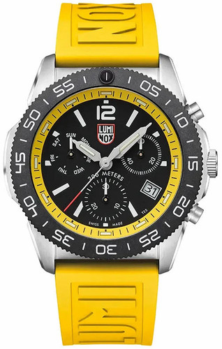 LUMINOX Pacific Diver CHRONO 44MM Yellow Rubber Men's Watch XS.3145
