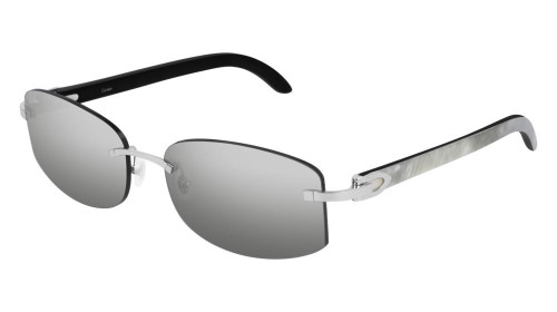 CARTIER Gray Lens Buffalo Horn 60MM-140MM Men's Sunglasses CT0031RS 001