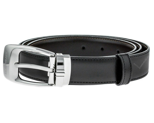 Montblanc Accessories MONTBLANC Trapeze Buckle Reversible BLK/BRN Leather Mens Belt 106149 Montblanc Accessories MONTBLANC Trapeze Buckle Reversible BLK/BRN Leather Mens Belt 106149
