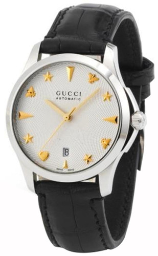 Gucci watches GUCCI G-Timeless Automatic SS Guillochi Leather Unisex Watch YA126468