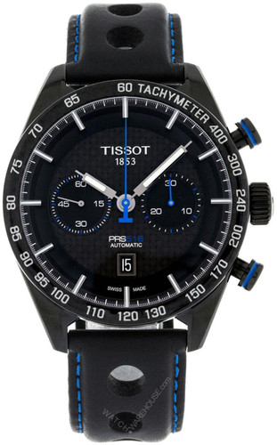 Tissot watches TISSOT PRS 516 Chronograph AUTO BLK Leather Mens Watch T1004273620100