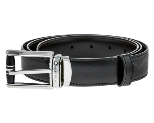 Montblanc Accessories MONTBLANC Three Ring Rectangular Roll Motif Reversible B/B Belt 114386 Montblanc Accessories MONTBLANC Three Ring Rectangular Roll Motif Reversible B/B Belt 114386