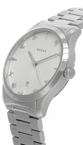 Gucci G-Timeless Silver Guillochí Watch 