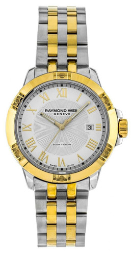 Raymond Weil Watches RAYMOND WEIL Tango 41MM White Dial Two-Tone Mens Watch 8160-STP-00308