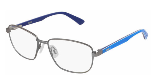 Eyewear Brands Puma Grey Rectangle Ruthenium Blue Junior Eyewear 51mm PJ0013O 005 Eyewear Brands Puma Grey Rectangle Ruthenium Blue Junior Eyewear 51mm PJ0013O 005