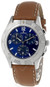 Movado watches MOVADO S-Steel Blue Dial Brown Leather Mens Watch 84-F9-1890 Brown
