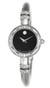 Movado watches MOVADO 24MM SS Black Dial Diamond Bezel Bangle Womens Watch 0605570