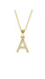 14K Gold Diamond Initial Necklace Letter A