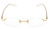 Cartier Eyewear CARTIER C Décor Rimless Pearlescent White Frame With Gold Trim Eyeglasses CT0056O 002 
