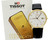 Tissot watches TISSOT GoldRun T-Gold 18K YG WHT Dial LTHR Mens Watch T9224101601100