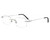 Eyewear Brands CARTIER Silver Rectangle Rimless Optical Unisex Eyewear CT0050O 002