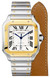 Cartier watches CARTIER Santos Silvered Opaline Dial 18K Gold Mens Watch W2SA0006