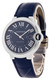 CARTIER Ballon Bleu 42MM AUTO Blue Dial Leather Men's Watch WSBB0025