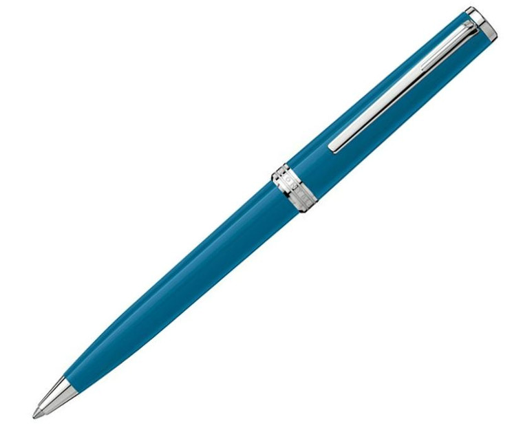 Montblanc Pens MONTBLANC PIX Petrol Blue Precious Resin Platinum-Coated Ballpoint Pen 119351