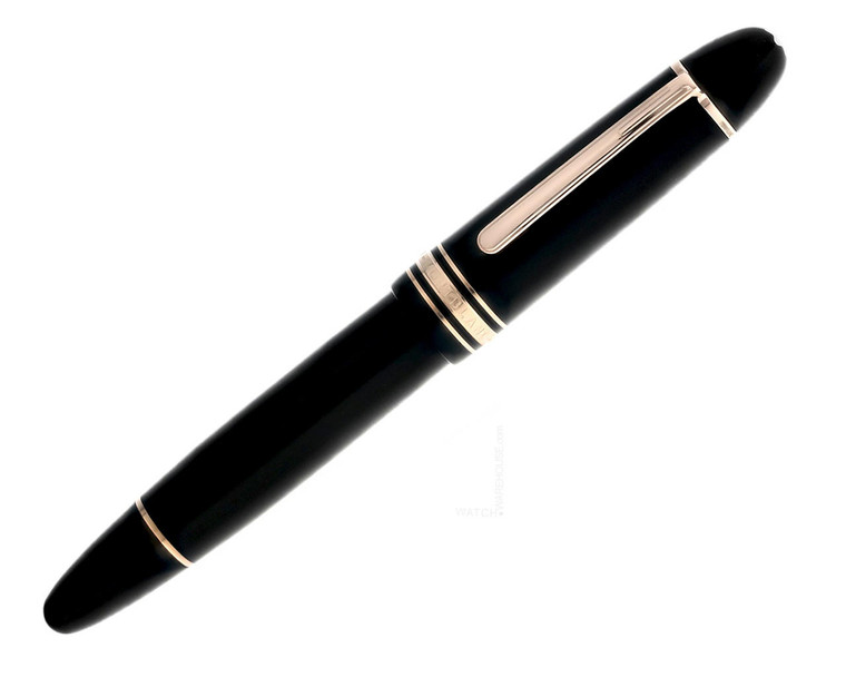 Montblanc Pens MONTBLANC Meisterstuck 149 Black Resin Red Gold F Fountain Pen 112665