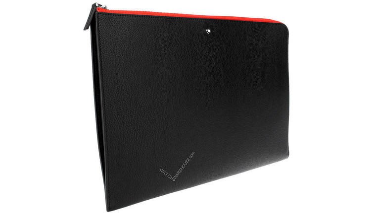 MONTBLANC Meisterstuck Soft Grain Black Red Leather Portfolio 124115 ...